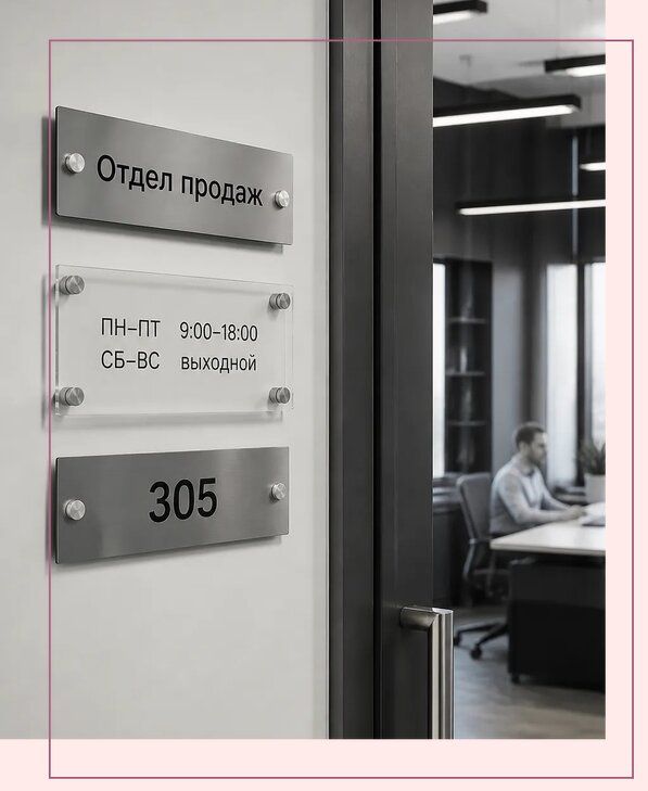 Офисные таблички на дверь в Кирове-Чепецке по цене от 5328 р. | Аванза-Крв
